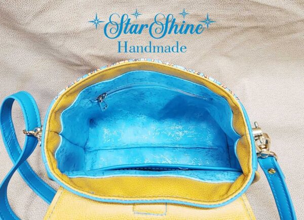Floral Boho Maiden Crossbody Handbag. Interior View.