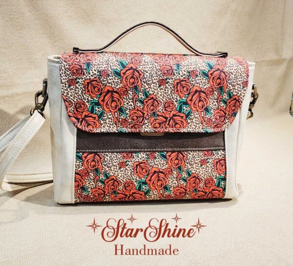 Leopard and Rose Filomena Handbag