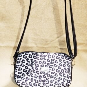 Black and White Leopard Print Crossbody