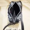 Black and White Leopard Print Crossbody. Interior View