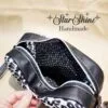 Black and White Leopard Print Crossbody. Interior View