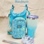 Front view of Light Blue Marbled H2o2Go Crossbody Bag