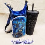 Full front view of Blue Sun and Moon H2o2Go Crossbody Bag.