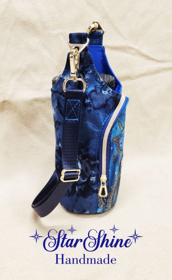 Side view of Blue Sun and Moon H2o2Go Crossbody Bag.