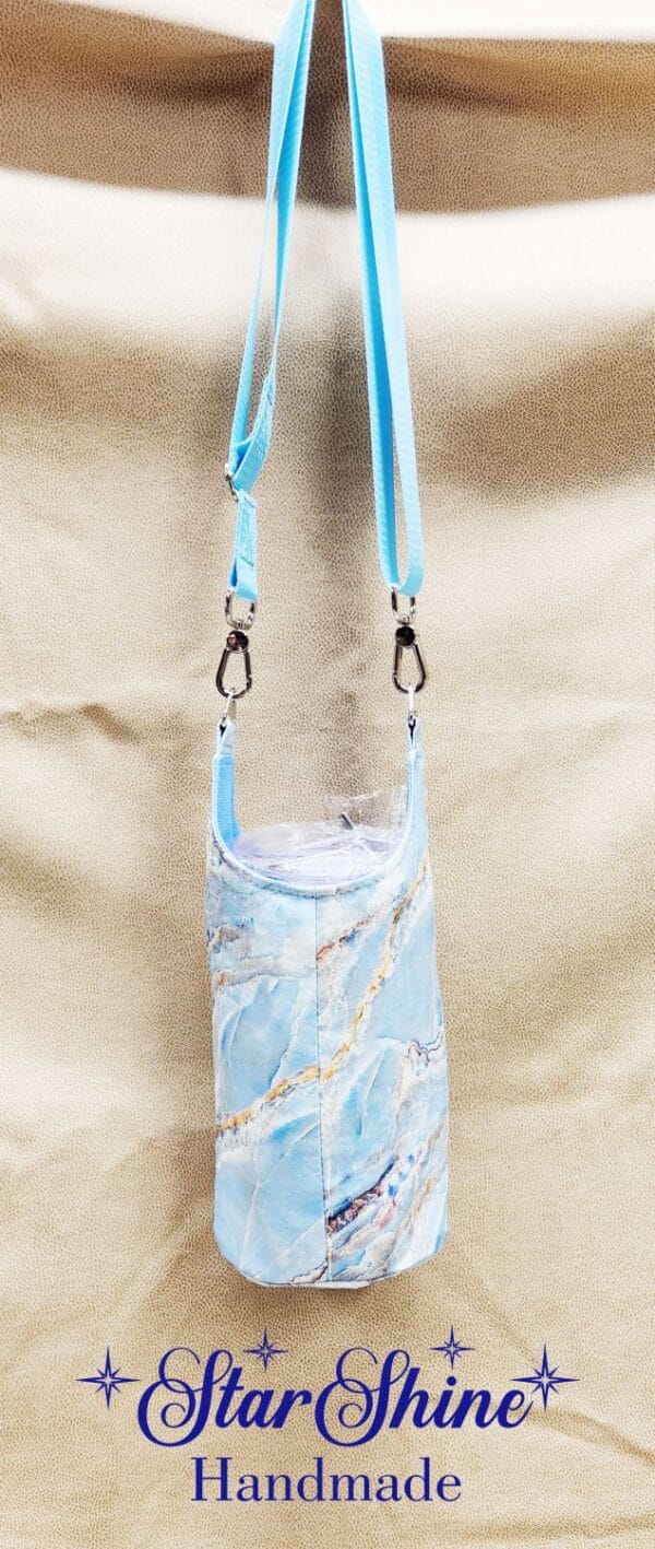 Rear view of Light Blue Marbled H2o2Go Crossbody Bag