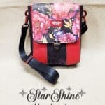 Purple and Red Floral Mini Mallory Crossbody. Front View.