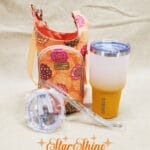 Full front view of Orange Floral Mandala H2o2Go Crossbody Bag