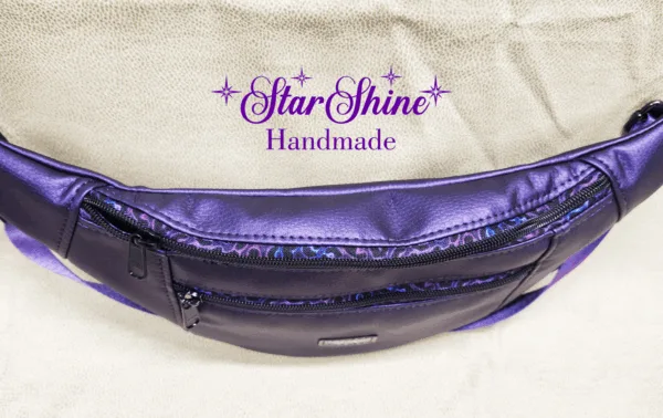 Top view of Purple Ferris Hip Bag and Sling.