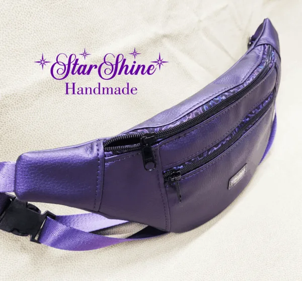 Top view of Purple Ferris Hip Bag and Sling.