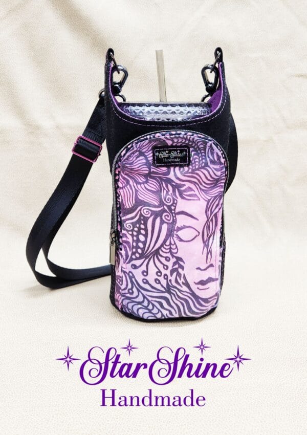 Front view of Purple Goddess H2o2Go Crossbody Bag