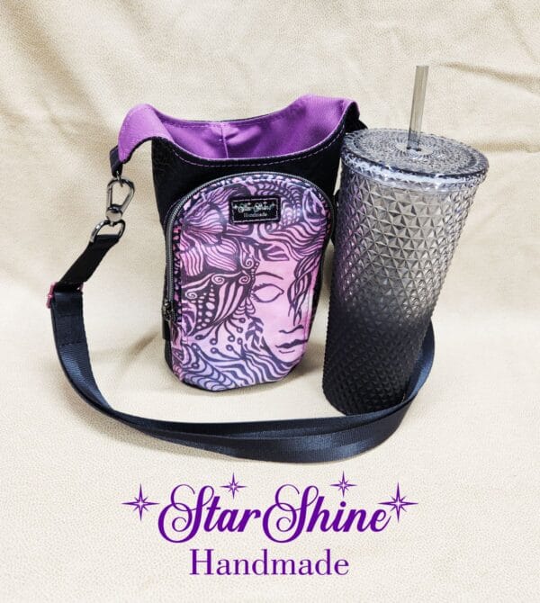 Front view of Purple Goddess H2o2Go Crossbody Bag