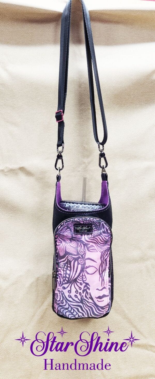 Front view of Purple Goddess H2o2Go Crossbody Bag