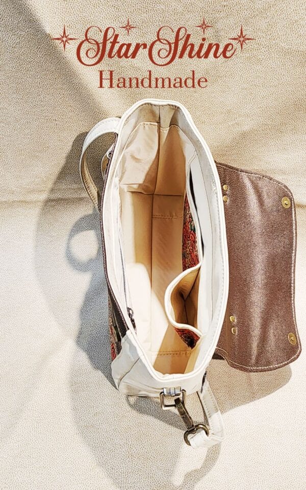 Leopard and Rose Classic Handbag. Top View