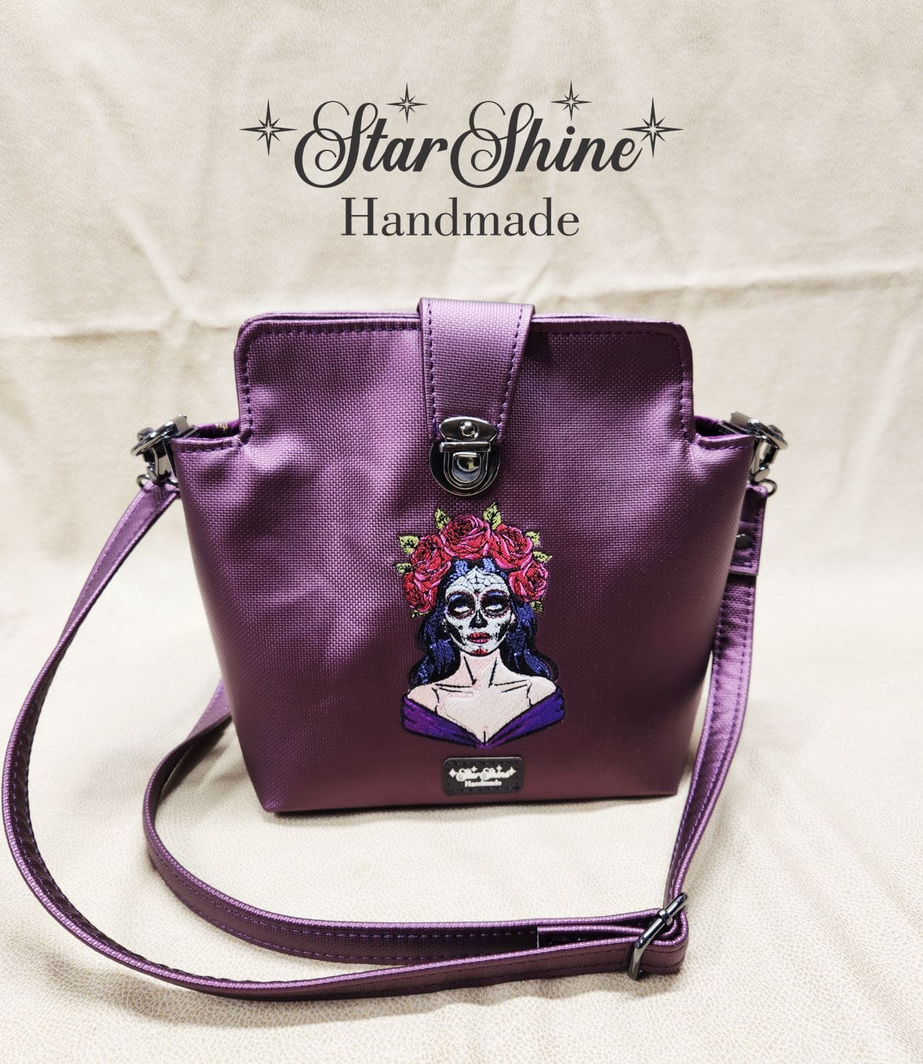 Sangria Los Muertos Crossbody. Front View.