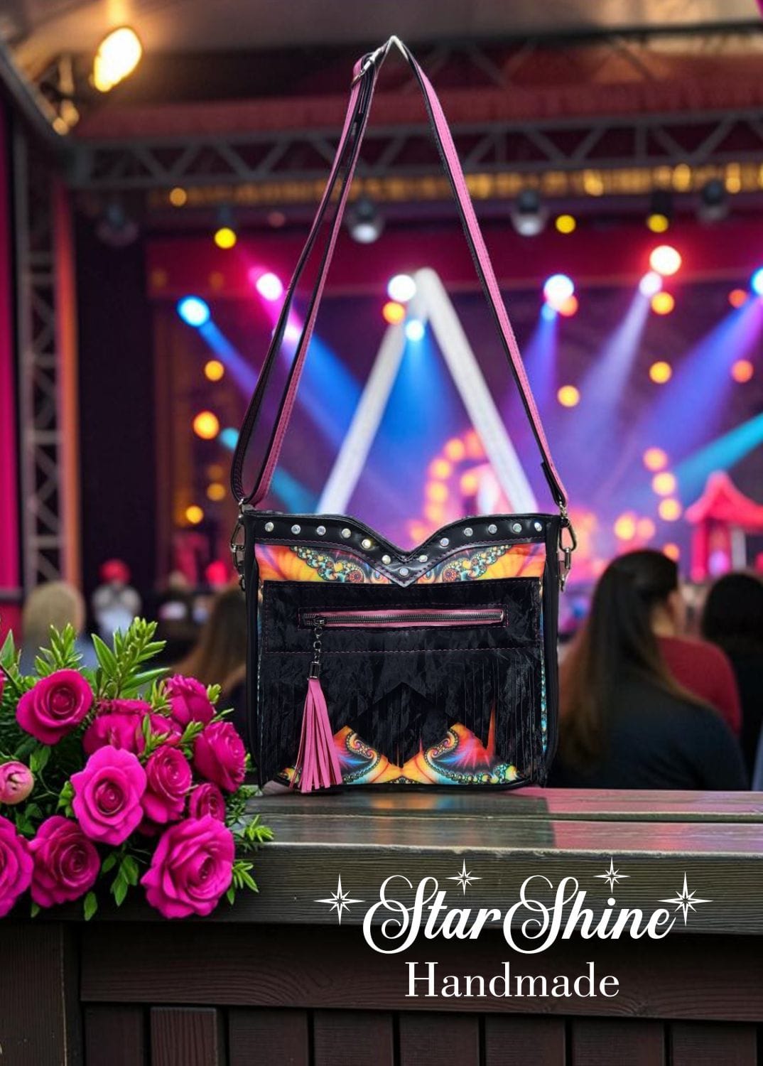Colorful Fringe Bag.. Rear View.