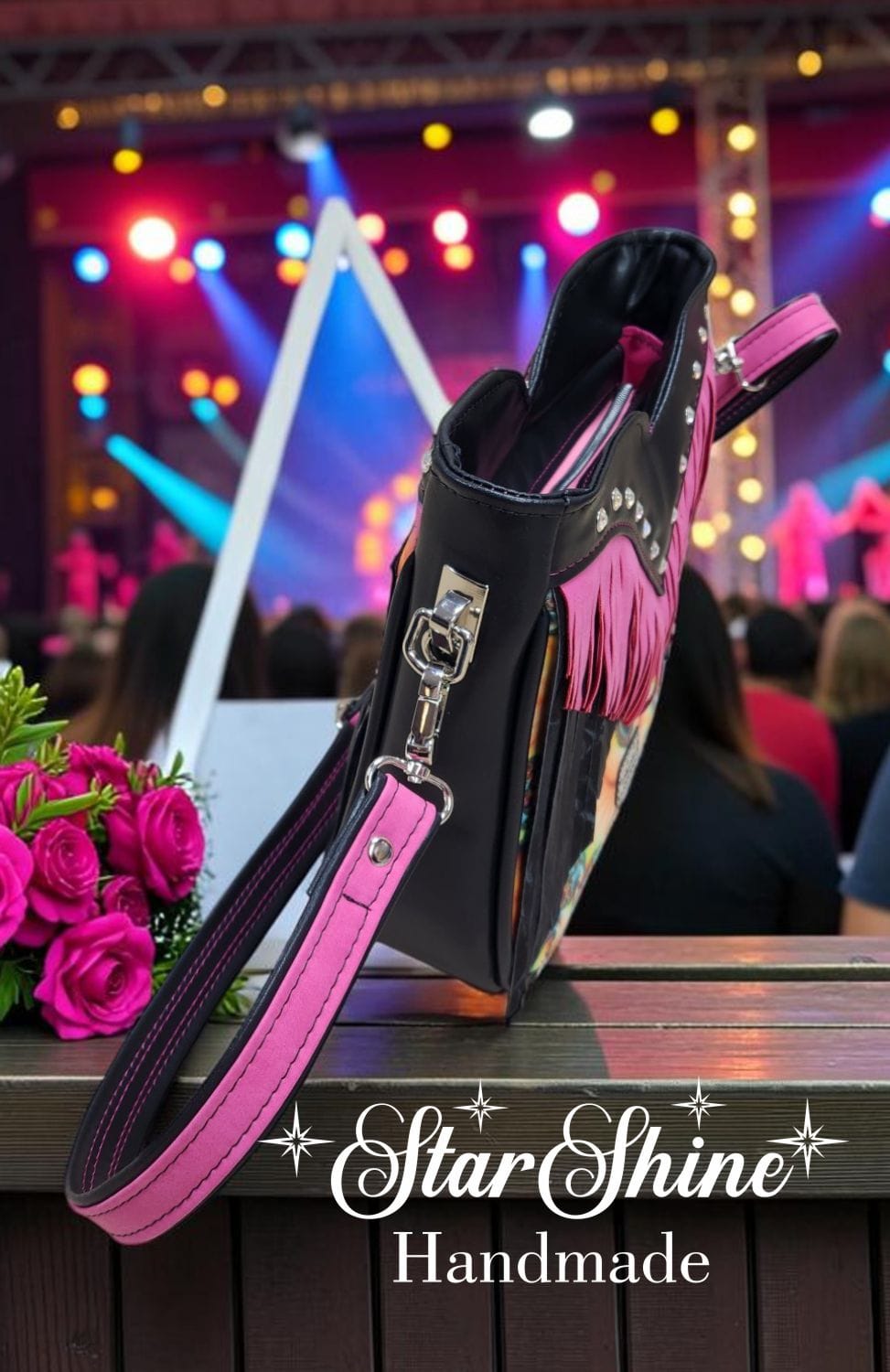 Colorful Fringe Bag. Side View.