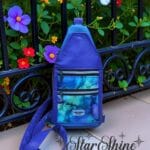 Purple and Blue Faux Leather Slim Sling. Front View.