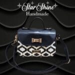 Black and Gold Mabel Crossbody. Front View.