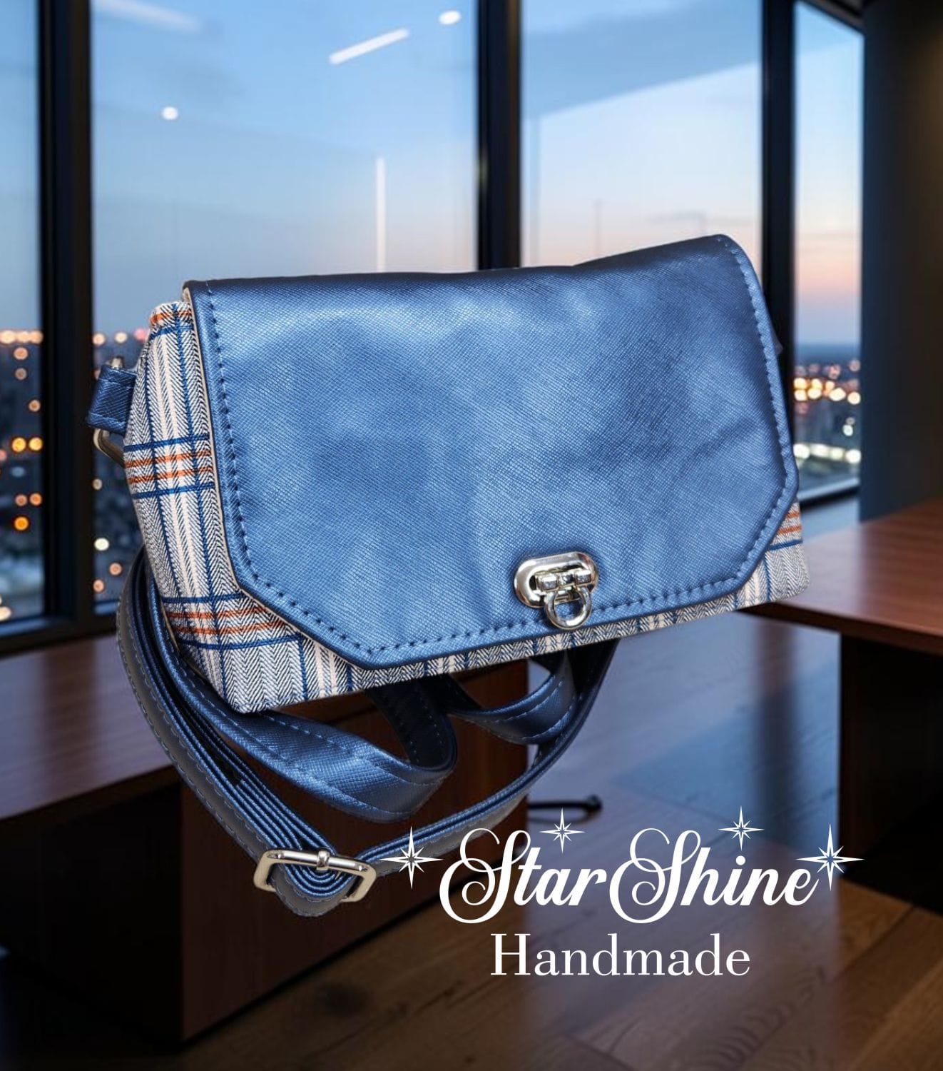 Blue Plaid Bangle.