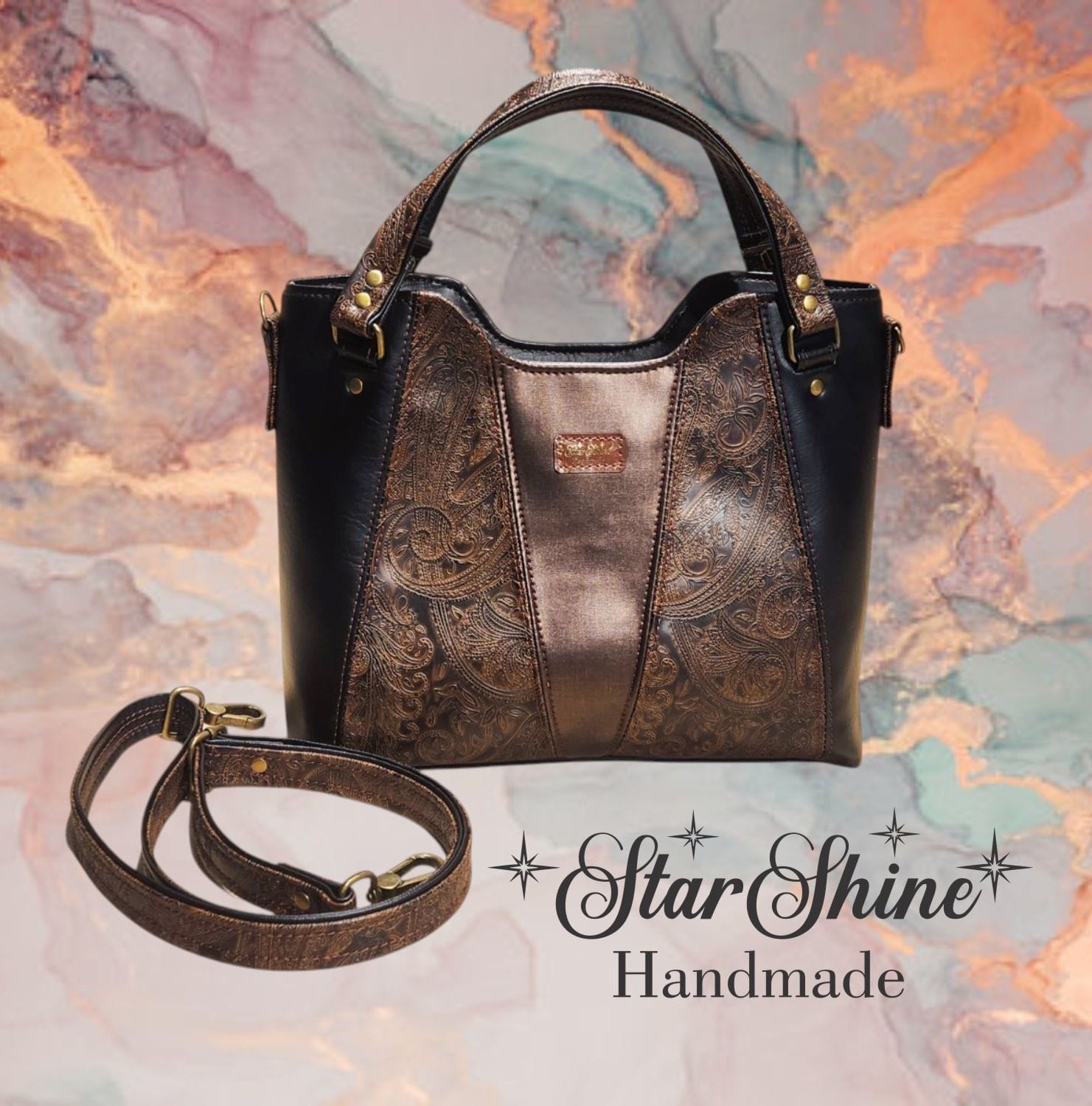 Copper Bliss Handbag. Front View.