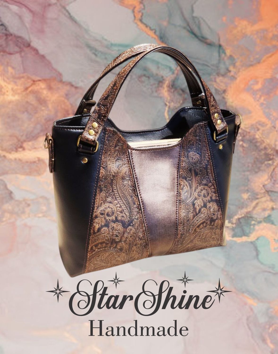 Copper Bliss Handbag. Rear View.