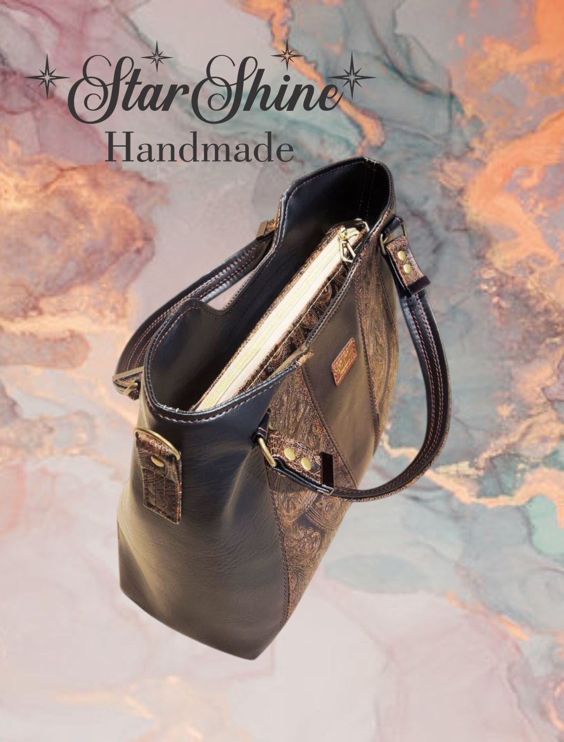 Copper Bliss Handbag. Top View.