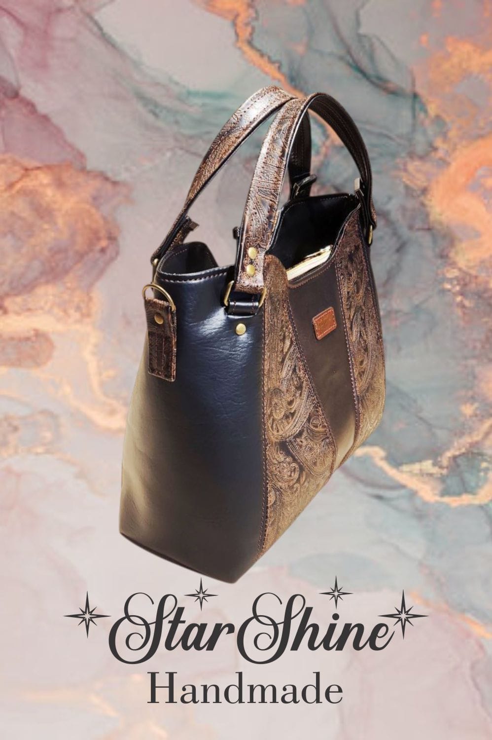 Copper Bliss Handbag. Top/Side View.