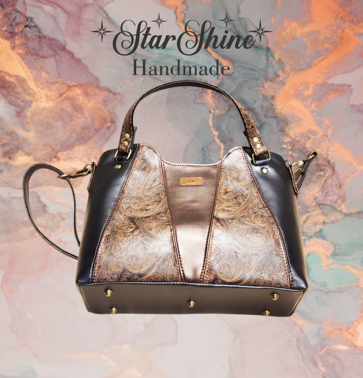 Copper Bliss Handbag. Front /Bottom View.