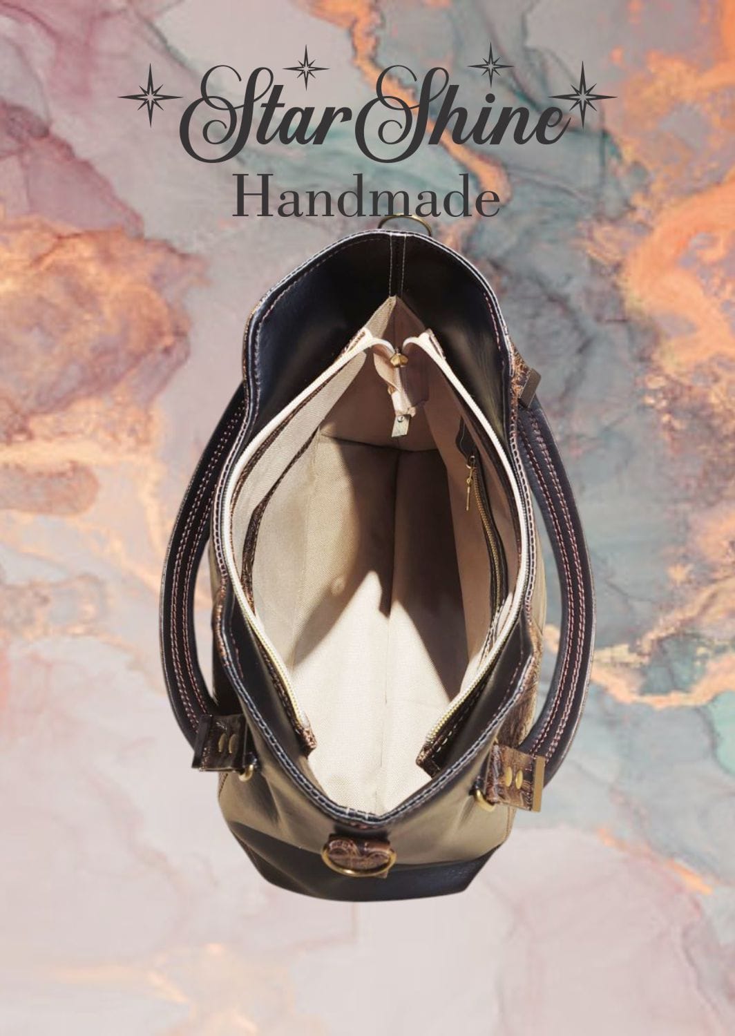 Copper Bliss Handbag. Interior View.