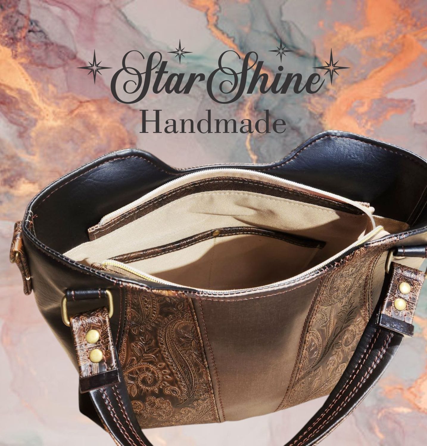 Copper Bliss Handbag. Interior View.