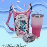 Cupcake Pinup Water Bottle Bag and Wallet Front View.