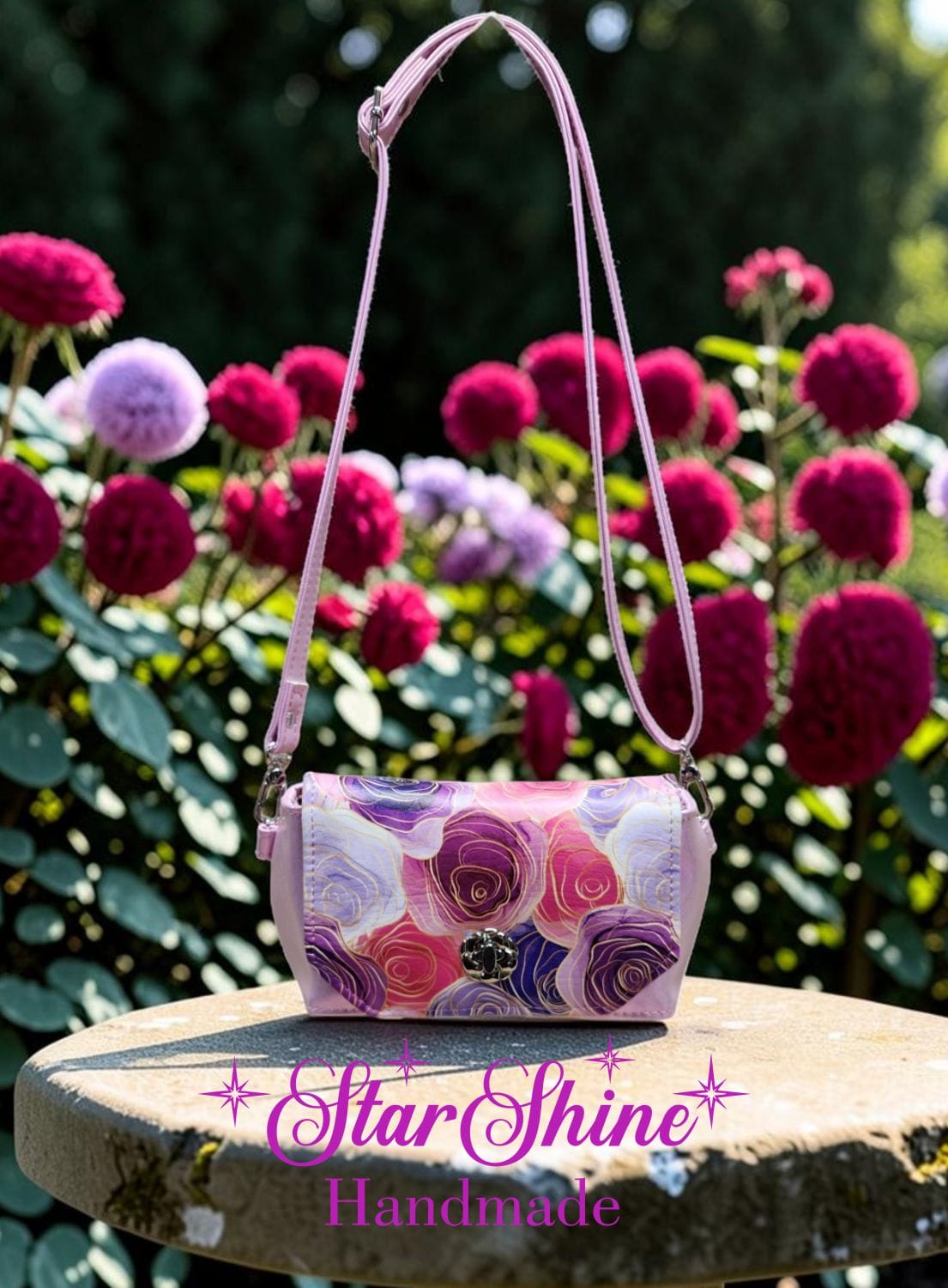 Pink Roses Bangle. Front View.