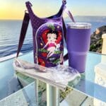 Iconic Betty Boop Water Bottle Bag. Front View with included water bottle.