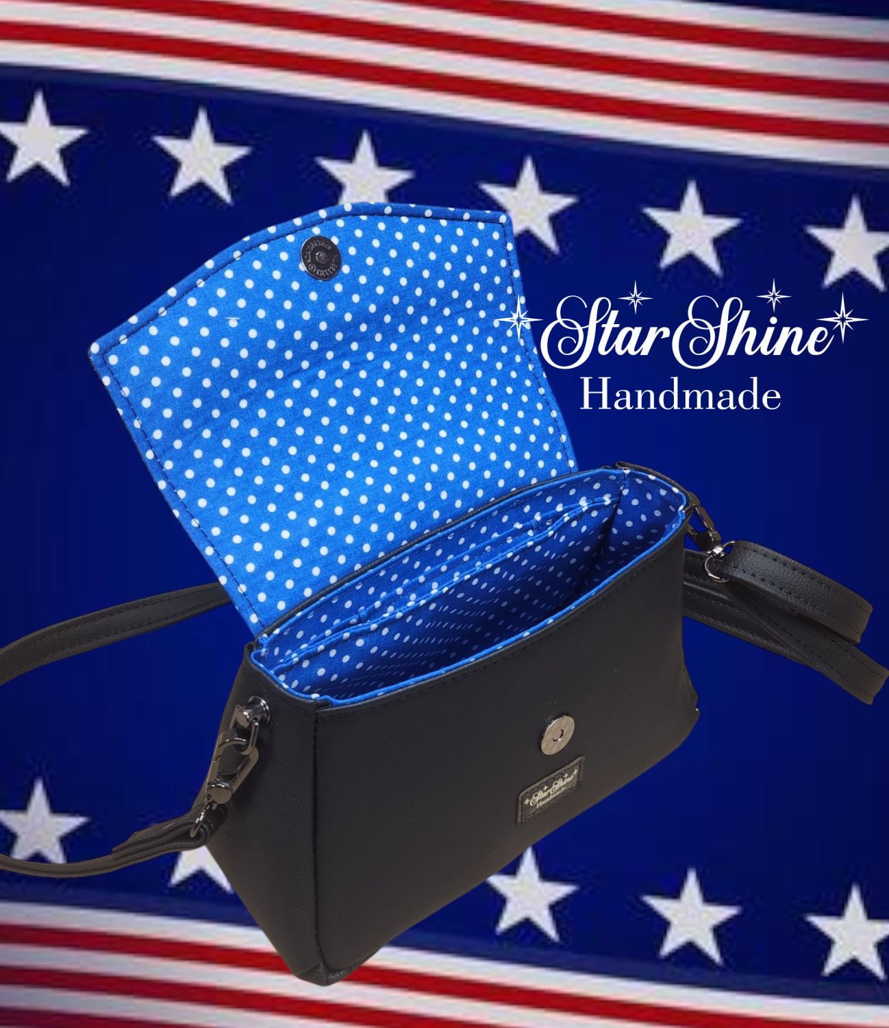 Rosie Riveter Crossbody. Interior View.