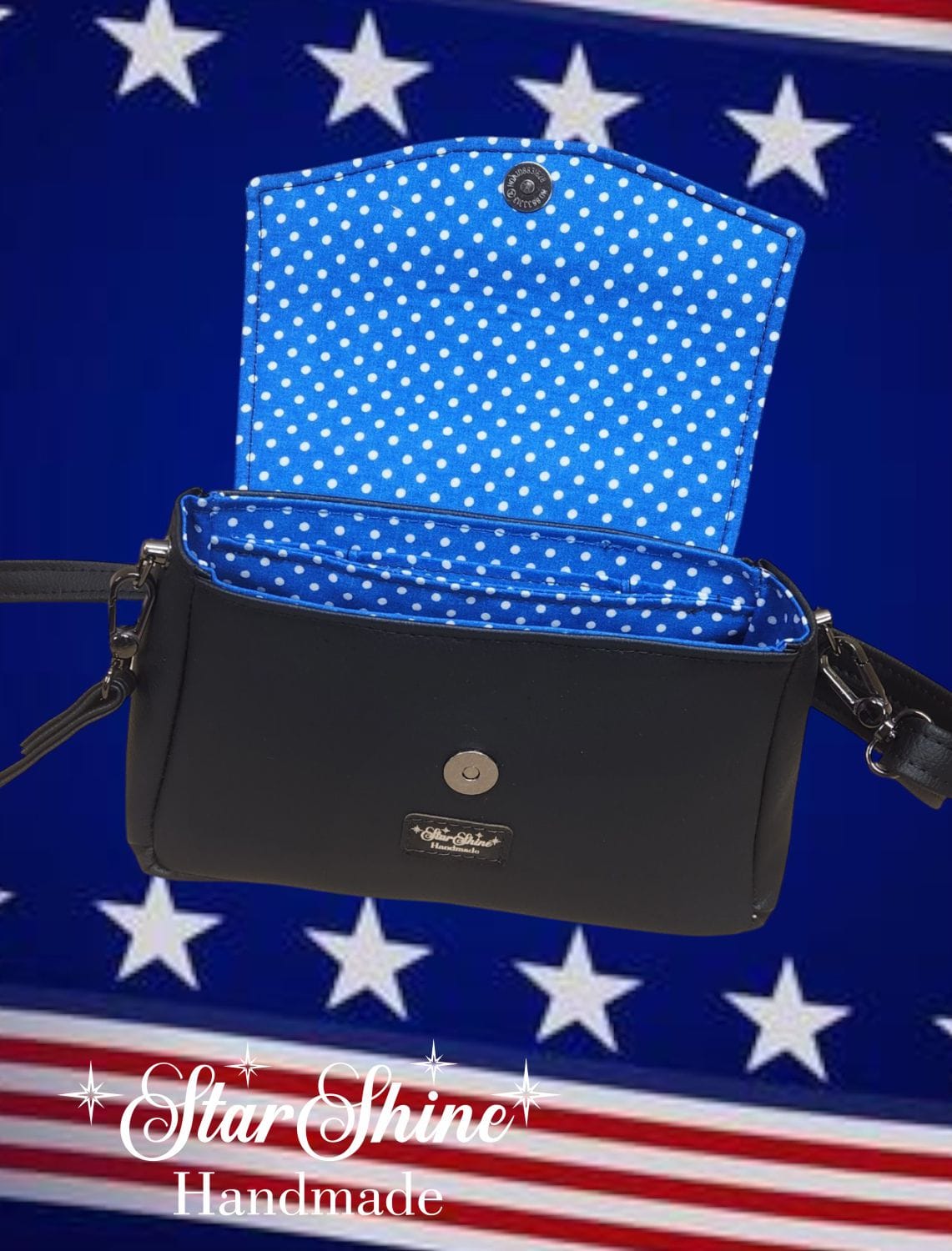 Rosie Riveter Crossbody. Interior View.