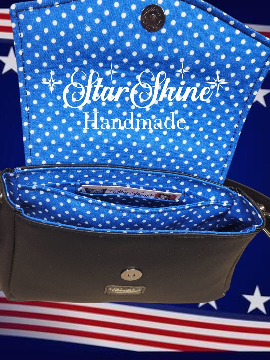 Rosie Riveter Crossbody. Interior View.