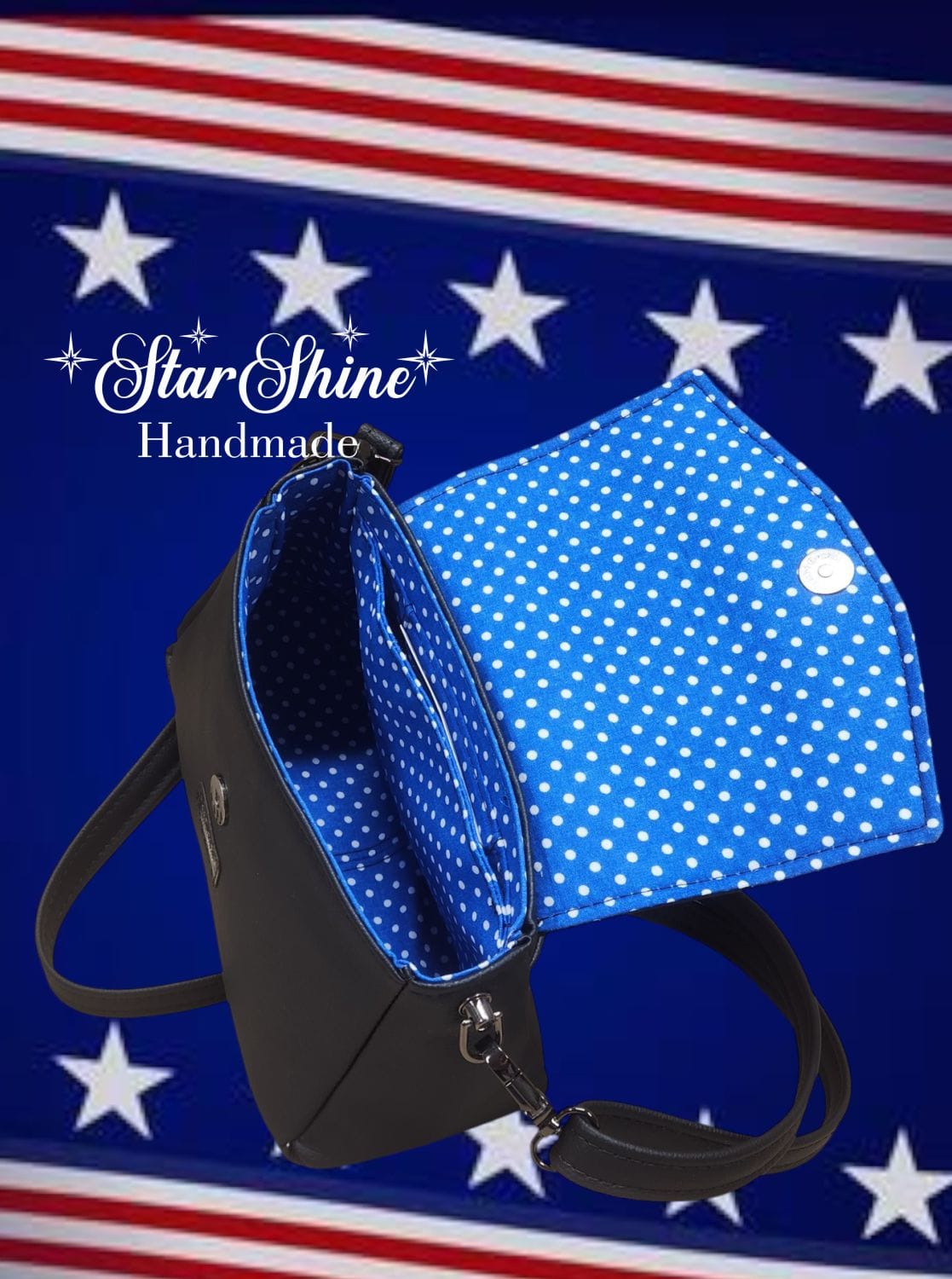 Rosie Riveter Crossbody. Interior View.