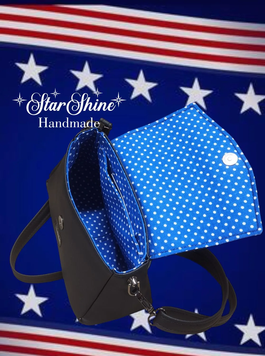Rosie Riveter Crossbody. Interior View.