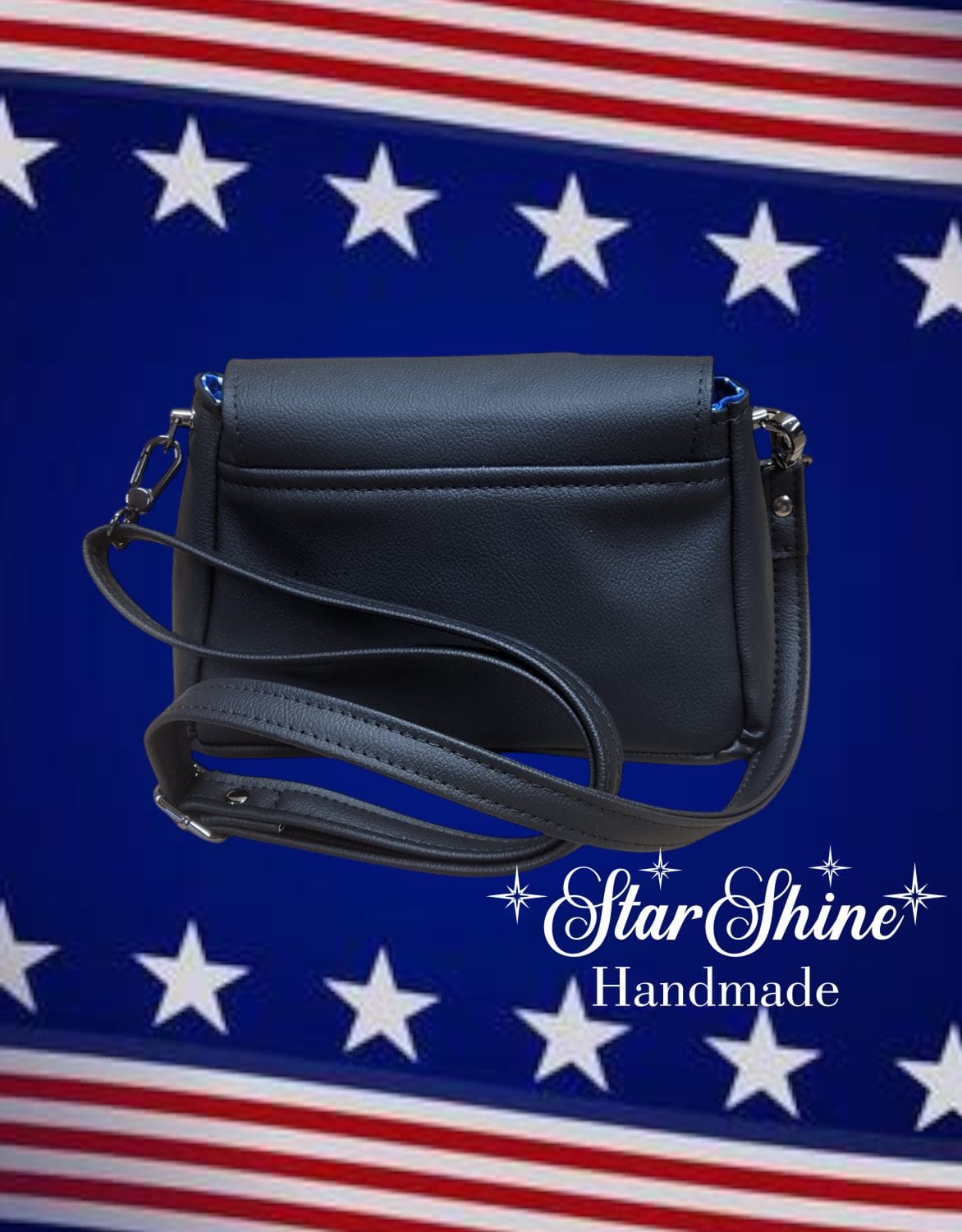 Rosie Riveter Crossbody. Rear View.