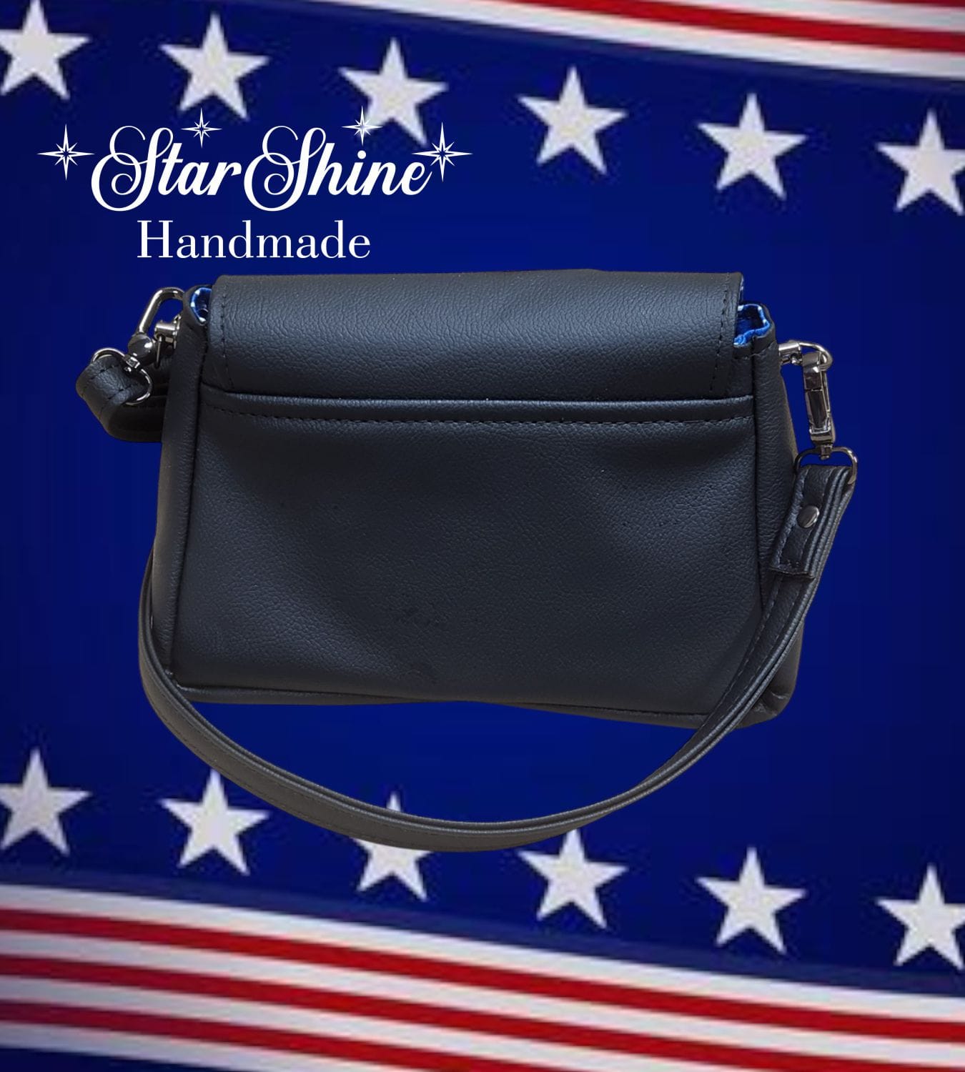 Rosie Riveter Crossbody. Rear View.