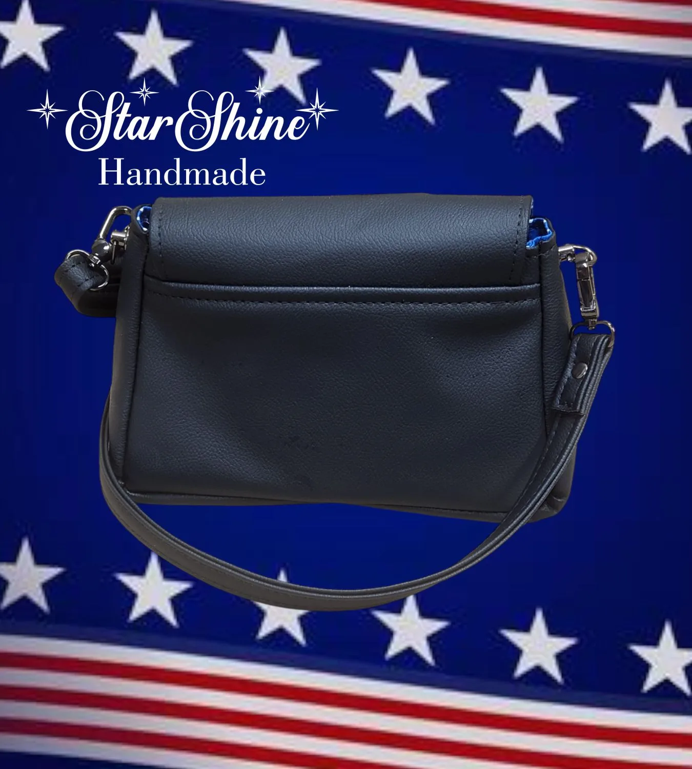 Rosie Riveter Crossbody. Rear View.