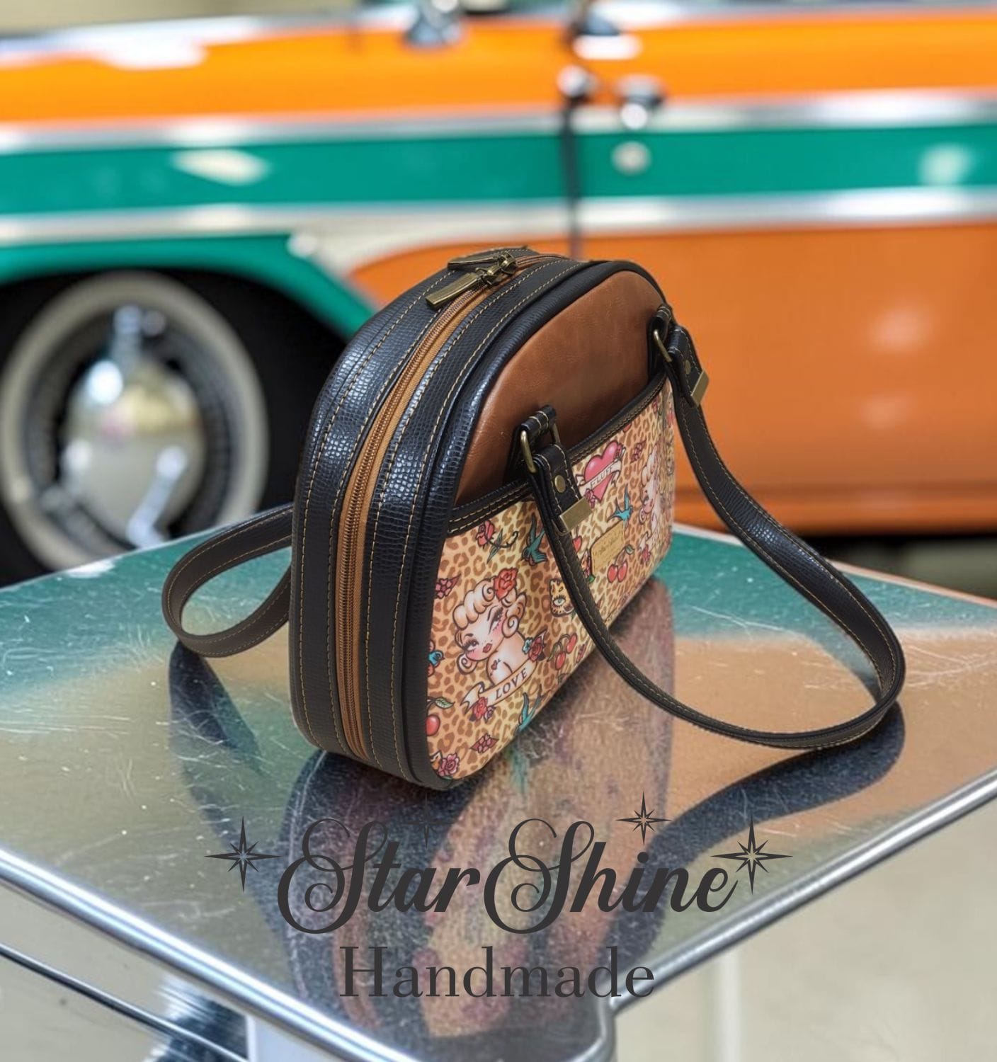 Vintage Pinup Bowler. Side View.