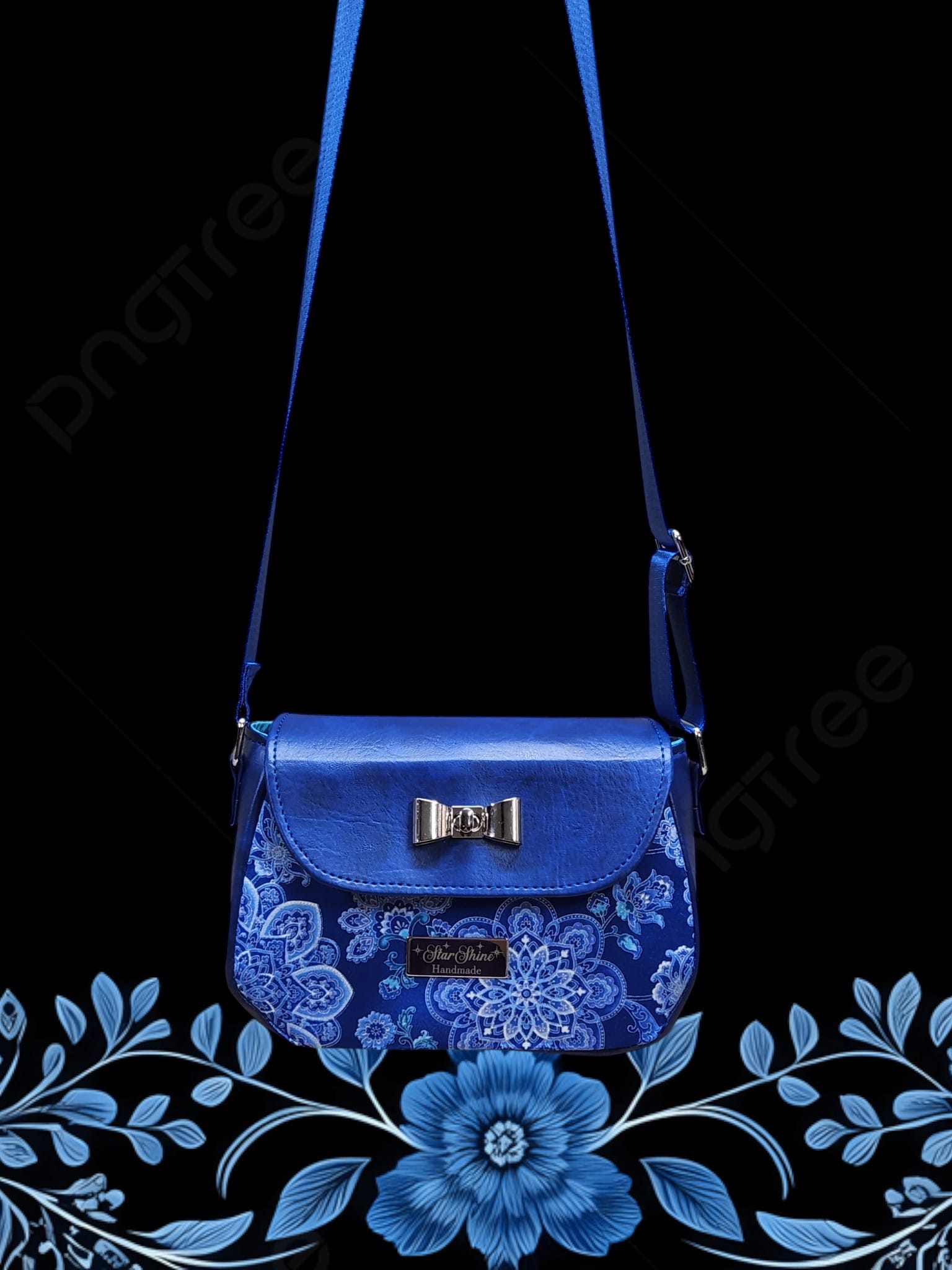 Blue Mandala Mable Crossbody . Front View