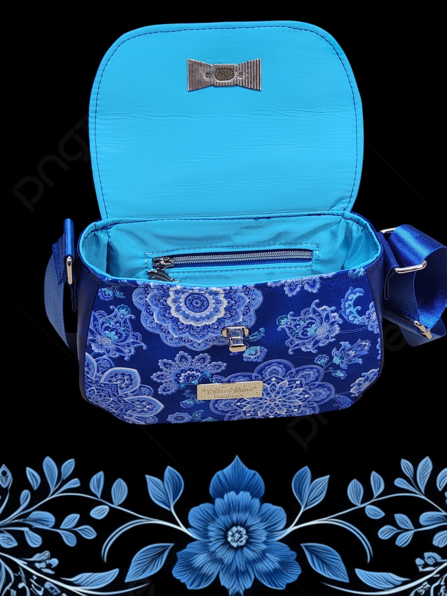 Blue Mandala Mable Crossbody . Interior View