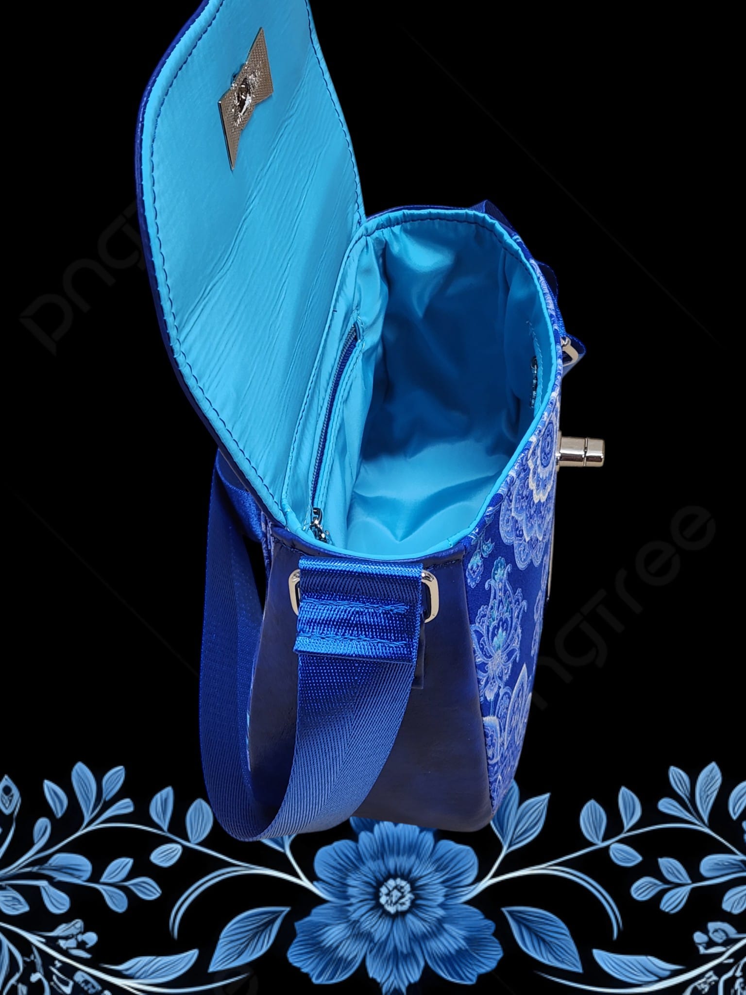 Blue Mandala Mable Crossbody . Interior View