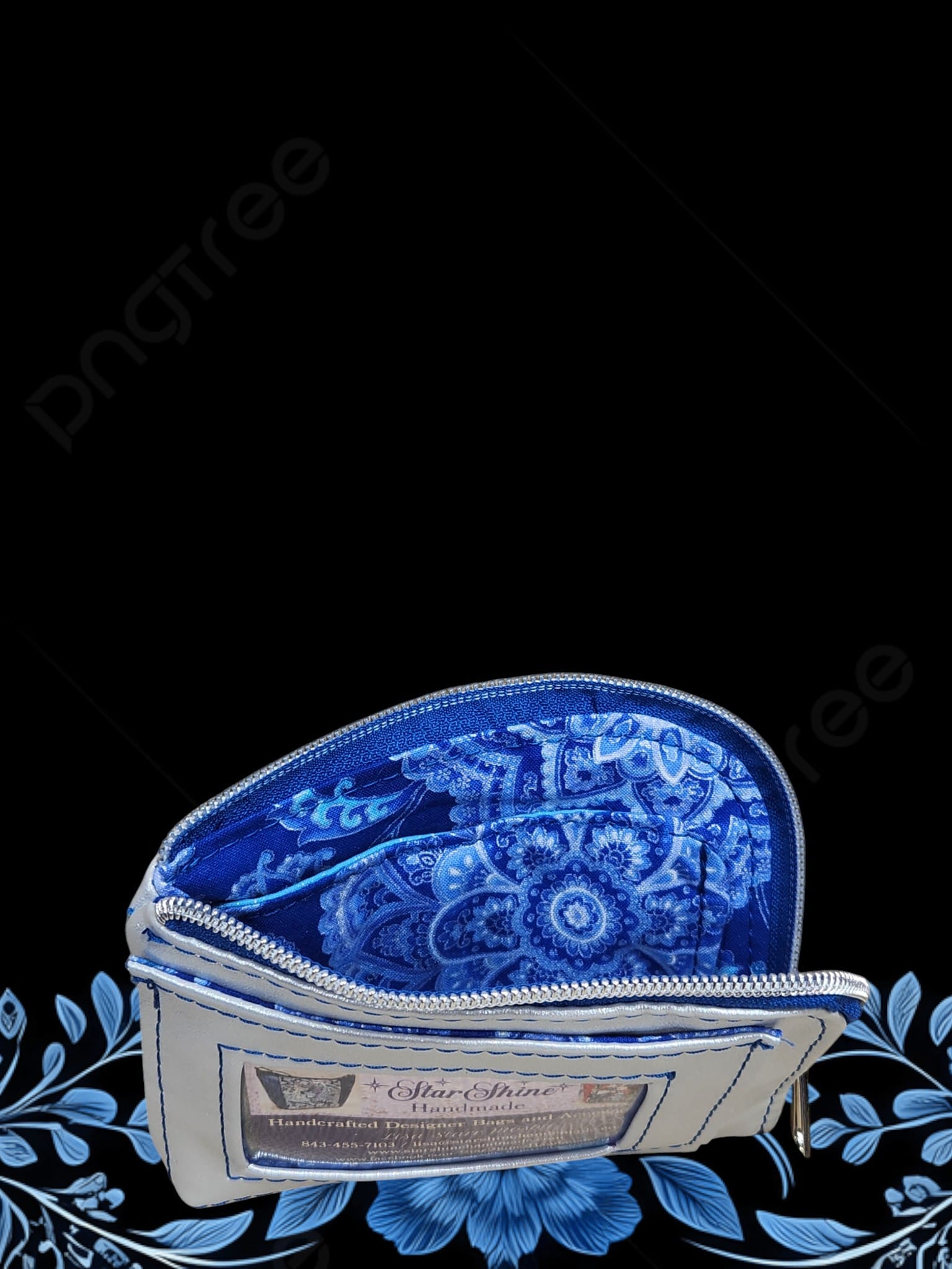 Blue Mandala Mable Crossbody . Matching Wallet