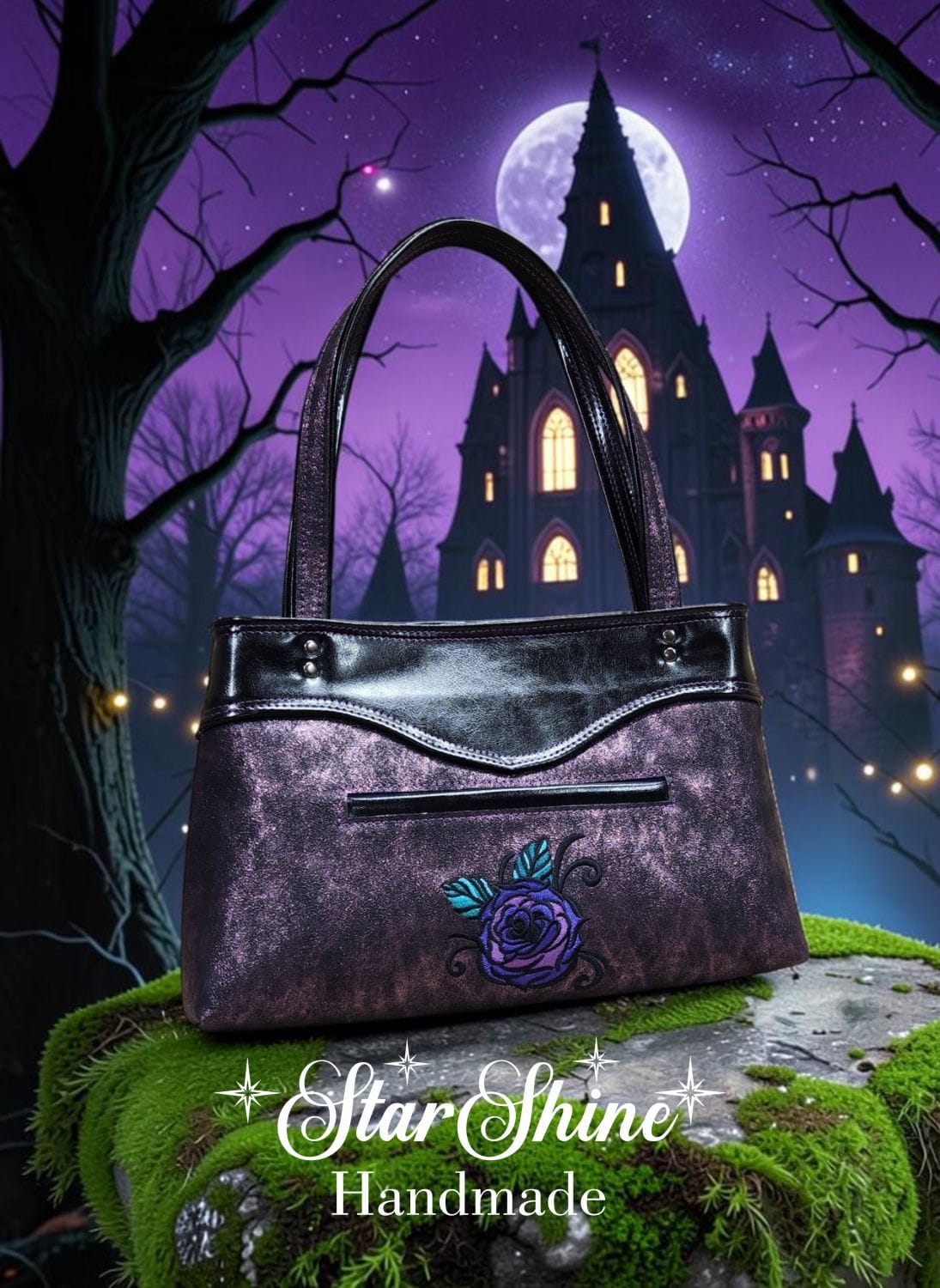 Purple Fairy Queen Sweetheart Bag. Rear View.