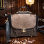 Sandra's Custom Ruby Satchel. Front View.