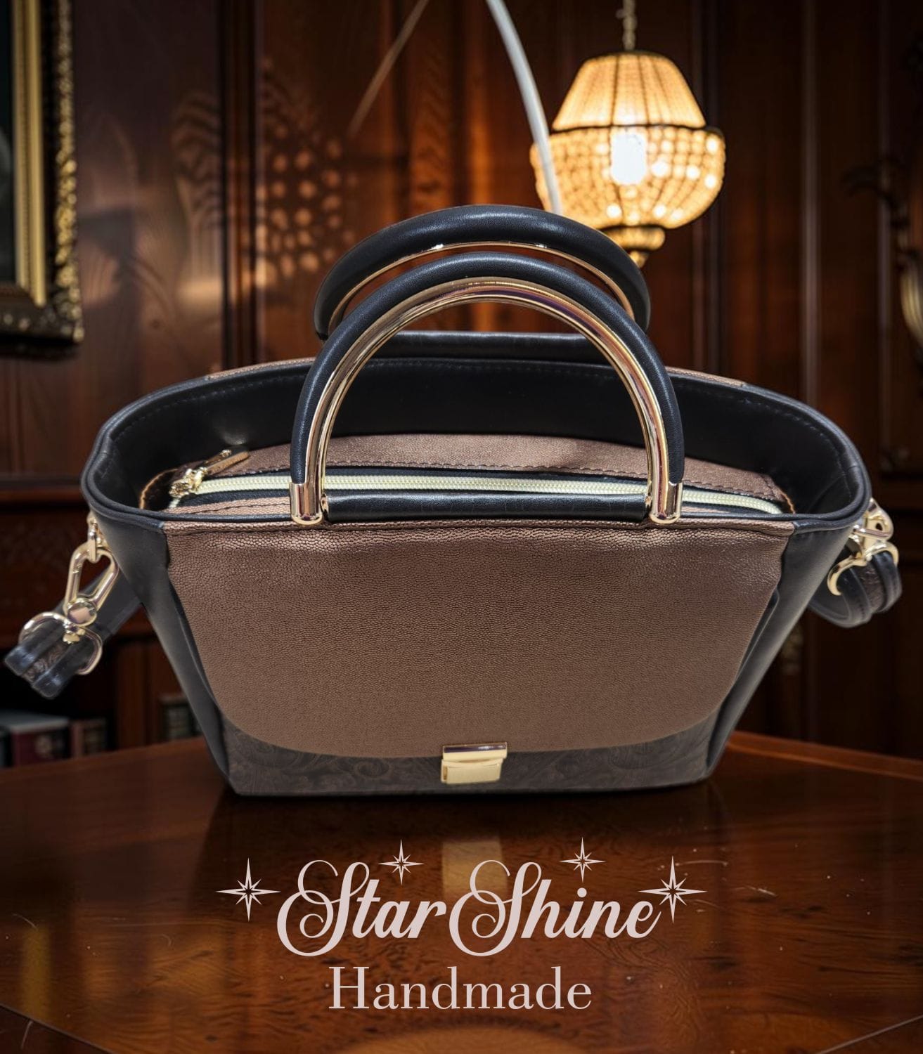 Sandra's Custom Ruby Satchel. Front/Upper View.