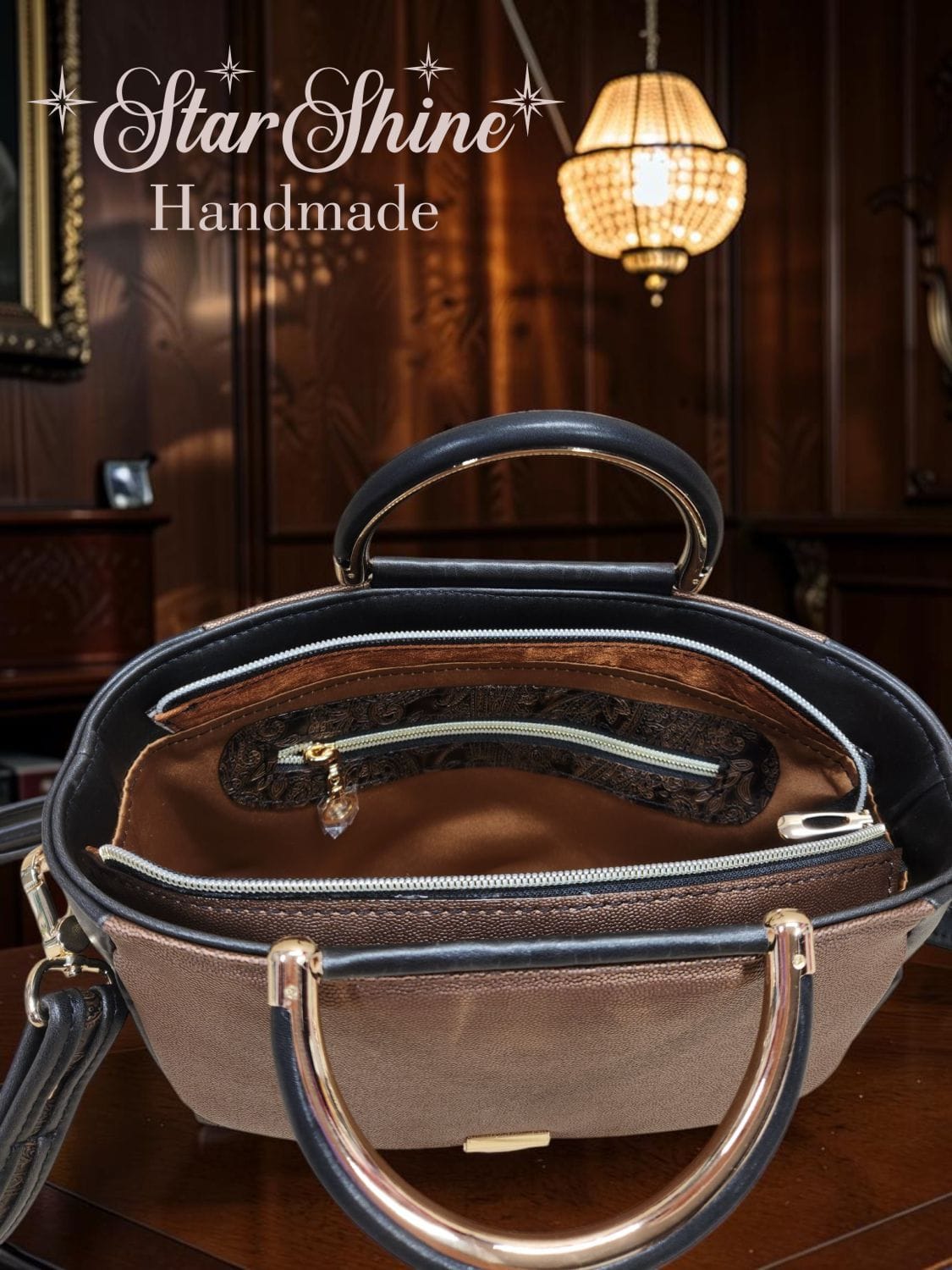 Sandra's Custom Ruby Satchel. Interior View.